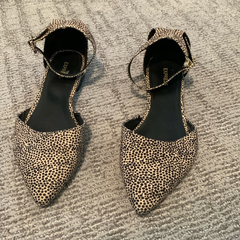 Express Cheetah flats - worn once!